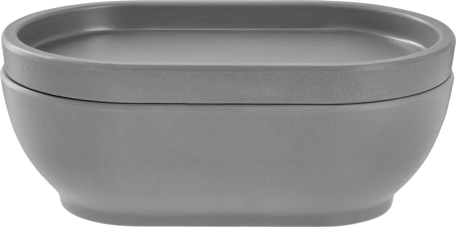 VEGA Kanas Oval Plate, Grey Melamine, Impact-Resistant and Break-Resistant, 17.5 x 10.8 x 1.8 cm, Dishwasher Safe
