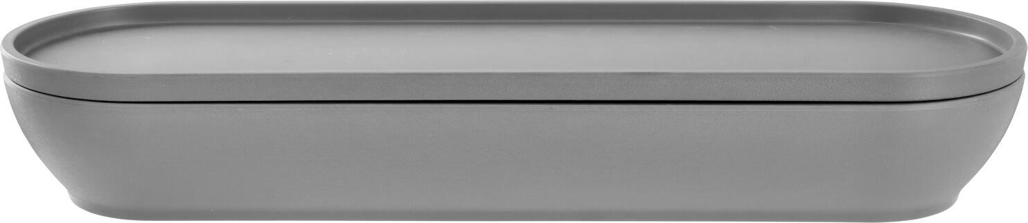 VEGA Kanas Oval Plate, Grey Melamine, 53 x 16.2 x 1.8 cm, Impact and Break Resistant, Dishwasher Safe