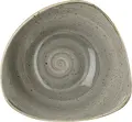 Churchill Stonecast Blueberry Triangular Bowl, 370ml Super Vitrified Porcelain, Grey-brown Hand-decorated Glaze, Professional Grade, 18.5x18.5cm