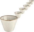 VEGA Sidina Conical Porcelain Bowl Set, Beige Ceramic Look, 400ml, 11.7cm Diameter, 6 pieces, Round, Dishwasher and Microwave Safe