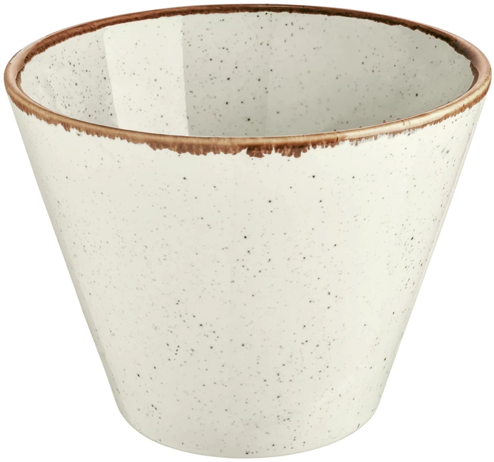 VEGA Sidina Conical Porcelain Bowl Set, Beige Ceramic Look, 400ml, 11.7cm Diameter, 6 pieces, Round, Dishwasher and Microwave Safe