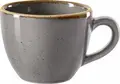 VEGA Sidina Espresso Cup Set of 6, 80ml Porcelain Coffee Cups, Grey Speckled with Brown Rim, Dishwasher and Microwave Safe, Professional Catering