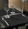 Set Servete de Masa Rectangulare Erwin M. Tecido, Culoare Gri Închis, Piele Imitatie Aspect Textil cu Strat PU, 32.5 x 44 cm, Intretinere prin Stergere