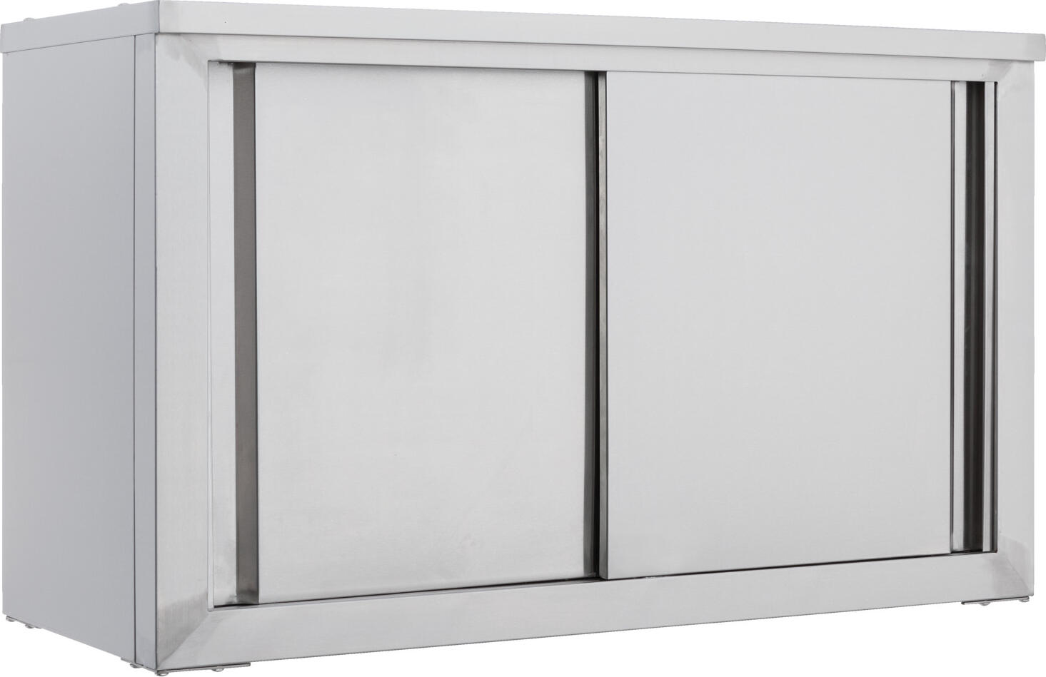 PULSIVA LUSINI Solutions GmbH Wall cabinet Lana Wandhängeschrank Lana Wall cabinet Lana; 100x60x40 cm (WxHxD); silver Wandhängeschrank Lana; 100x60x40 cm (BxHxT); silber Robust cabinet made of stainless steel, rustproof. Material thickness 0,8 mm. Interior with one intermediate shelf. With 2 sliding doors. Easy self-assembly, mounting material included. Robuster Schrank aus Edelstahl, rostfrei. Materialstärke 0,8 mm. Innenraum mit einem Auflage-Zwischenboden. Zwei leichtgängige Schiebetüren. Einfache Selbstmontage, Montagematerial inkl..