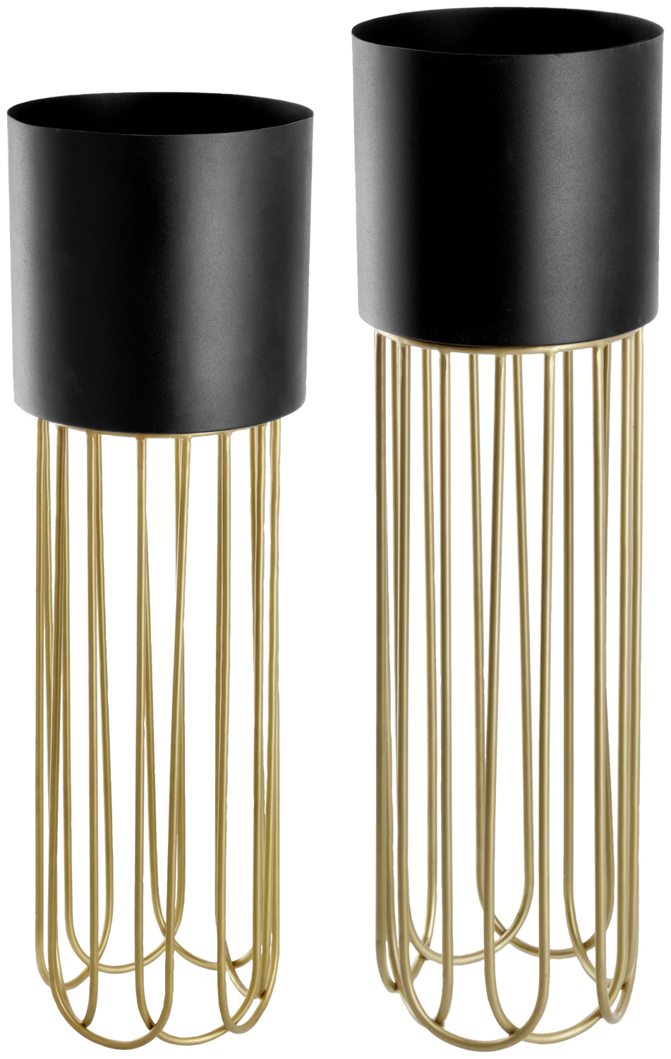 unknown LUSINI Solutions GmbH Plant pot Paulos 2-piece set Pflanztopf Paulos 2-teiliges Set Plant pot Paulos 2-piece set; black/golden Pflanztopf Paulos 2-teiliges Set; schwarz/gold Plant pots for indoor use, in two different heights. Container and stand are firmly connected. 82x31cm (HxØ), 72x29cm (HxØ). Pflanztöpfe für den Innenbereich, in zwei verschiedenen Höhen. Schale und Ständer sind fest verbunden. 82x31cm (HxØ), 72x29cm (HxØ).