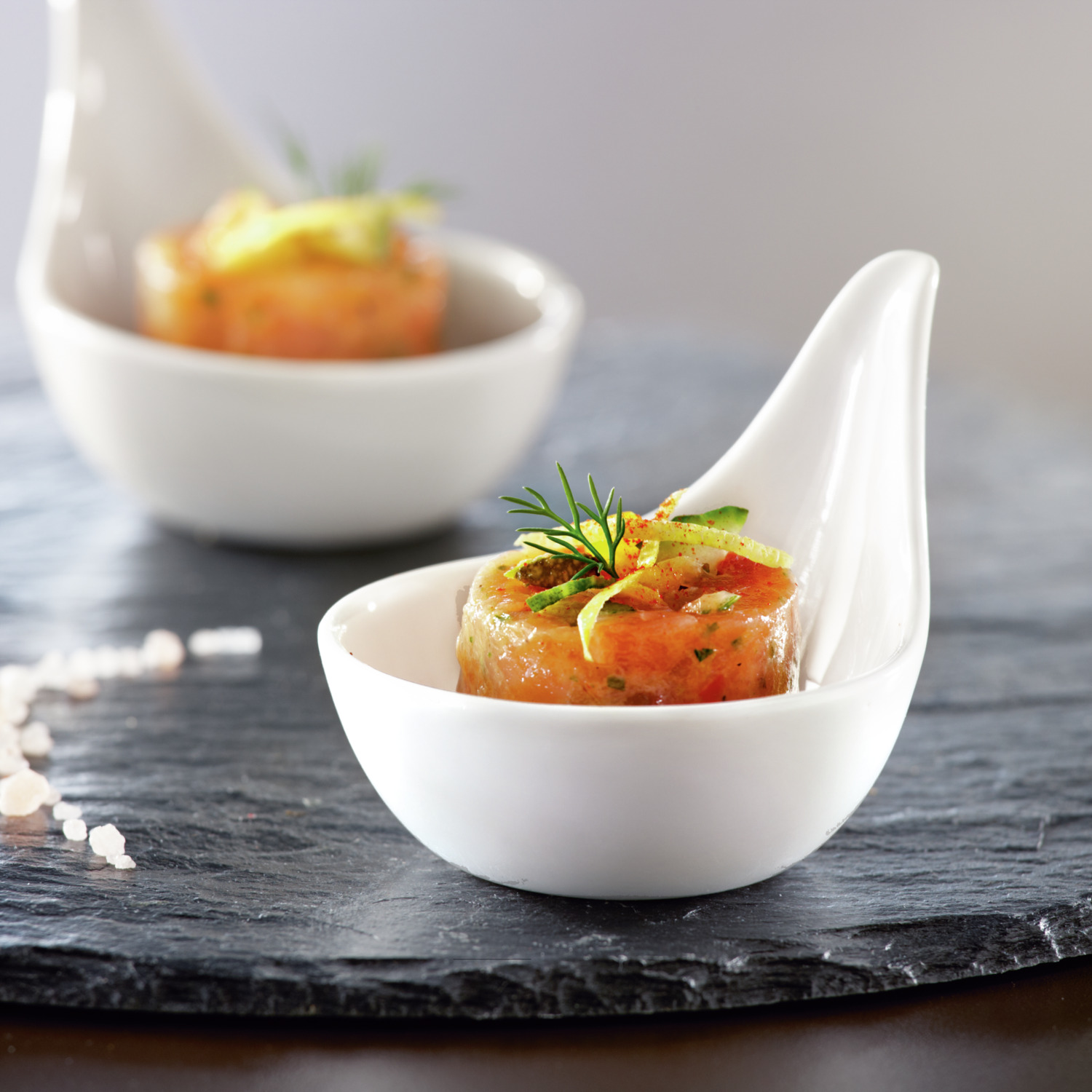 LUSINI Tropfen Mini Bowl, White Porcelain Teardrop Organic Shape, 60 ml, Dishwasher and Microwave Safe, 8.8 x 6.8 x 6.3 cm