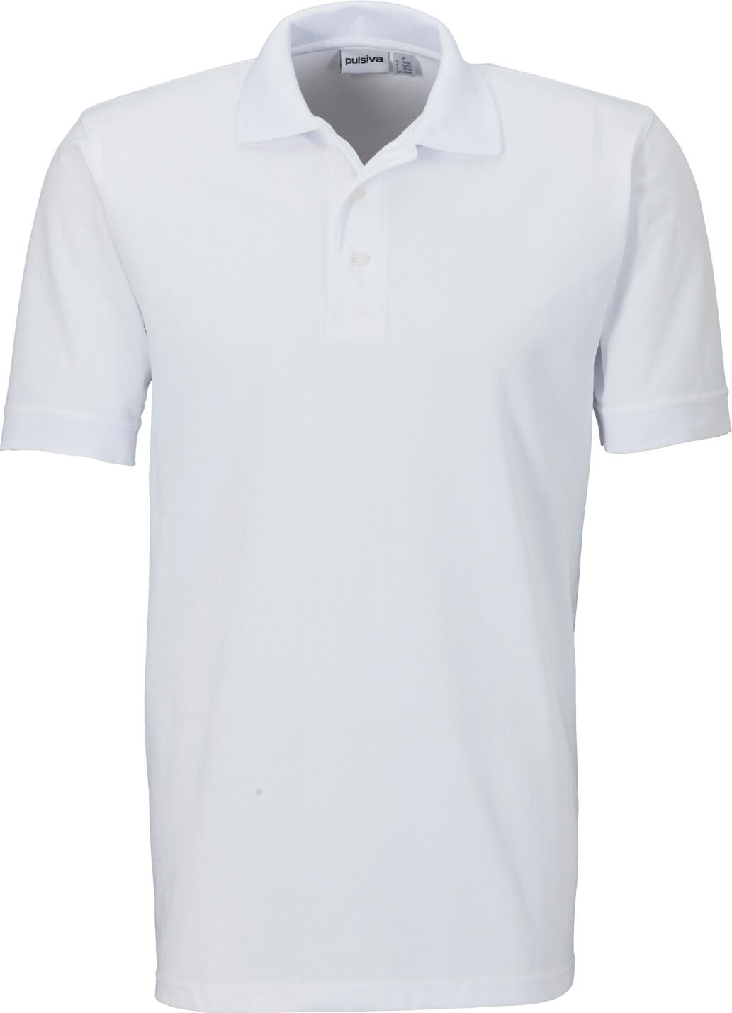 PULSIVA LUSINI Solutions GmbH Men's polo shirt Sunny short-sleeved Herren Poloshirt Sunny Kurzarm Men's polo shirt Sunny short-sleeved; Size L; white Herren Poloshirt Sunny Kurzarm; Kleidergröße L; weiß 65 % polyester, 35 % cotton. 60°C wash. Easy-care half-sleeved polo shirt for men in classic piqué blend quality. With polo collar and button placket. Back length: 74 cm in size M. 65 % Polyester, 35 % Baumwolle. 60°-Wäsche. Pflegeleichtes Halbarm Poloshirt für Herren in klassischer Piqué Mischqualität. Mit Polokragen und Knopfleiste. Rückenlänge: 74 cm in Gr M