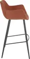 Scaun Bar VEGA LUSINI Limea, Scaun Ergonomic din Material Robust Culoare Roșcat, Picioare din Metal Vopsit Electrostatic cu Repedeor, 57x54x102 cm, pentru Bistro si Hoteluri