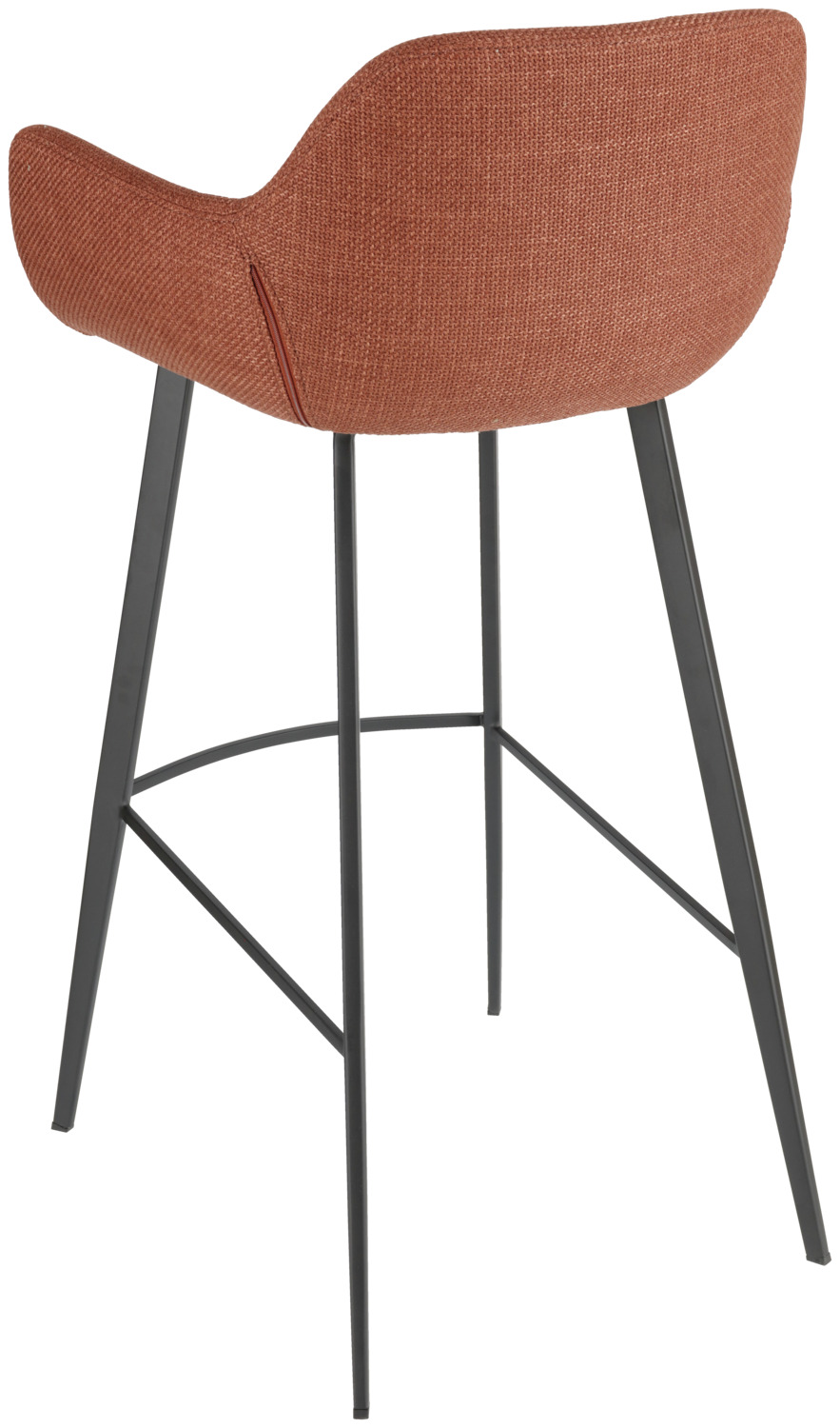 Scaun Bar VEGA LUSINI Limea, Scaun Ergonomic din Material Robust Culoare Roșcat, Picioare din Metal Vopsit Electrostatic cu Repedeor, 57x54x102 cm, pentru Bistro si Hoteluri