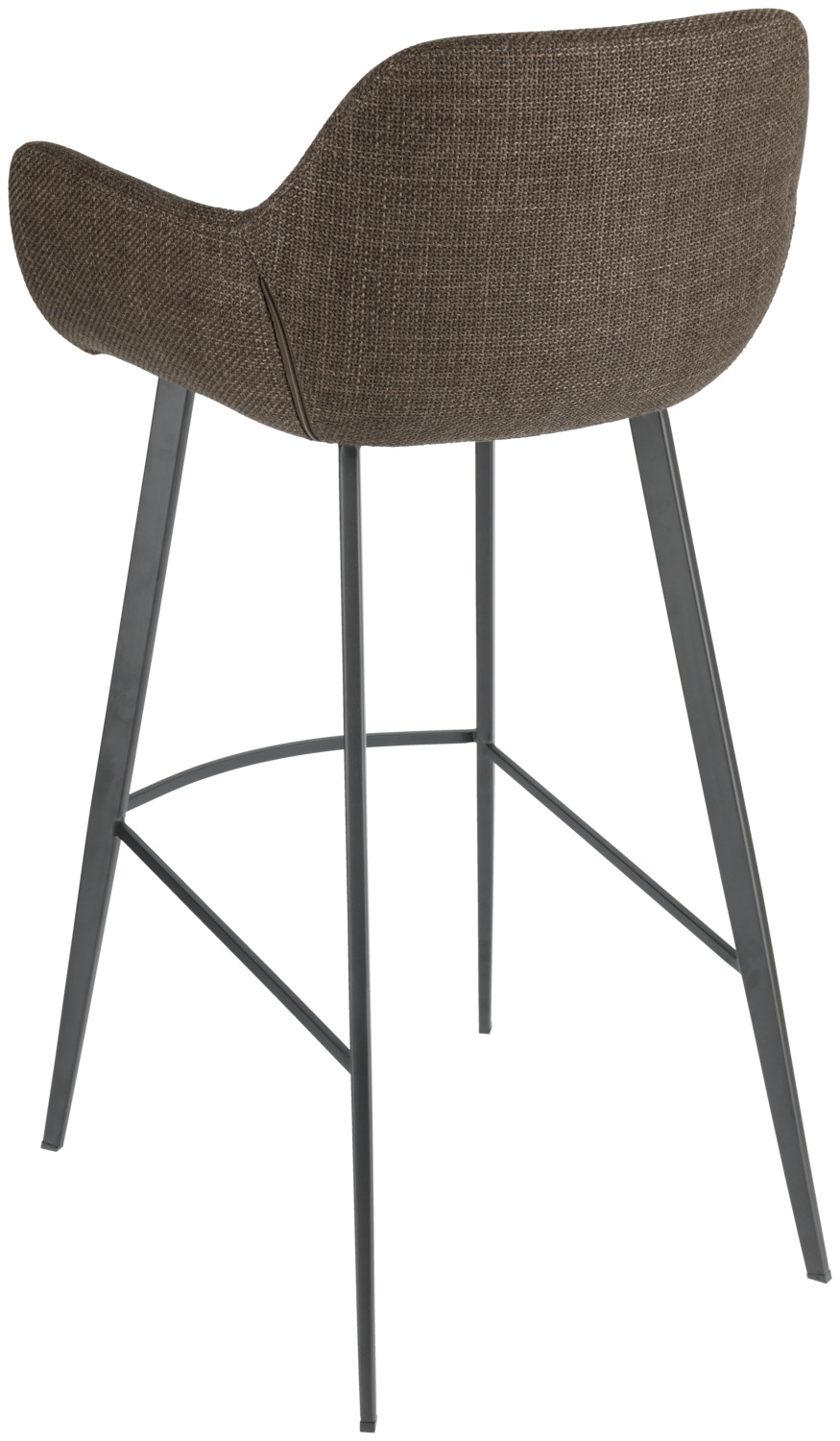 VEGA Limea Bar Stool with Armrests and Footrest, Polyester Fabric Seat, Powder-coated Metal Frame, 102 cm Height, 160 kg Max Load, Indoor Catering