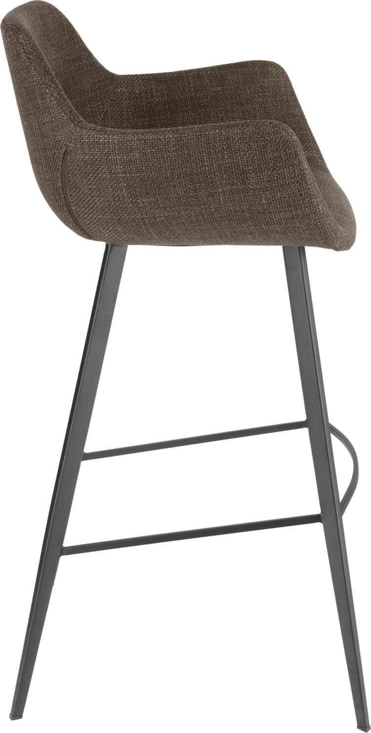 VEGA Limea Bar Stool with Armrests and Footrest, Polyester Fabric Seat, Powder-coated Metal Frame, 102 cm Height, 160 kg Max Load, Indoor Catering