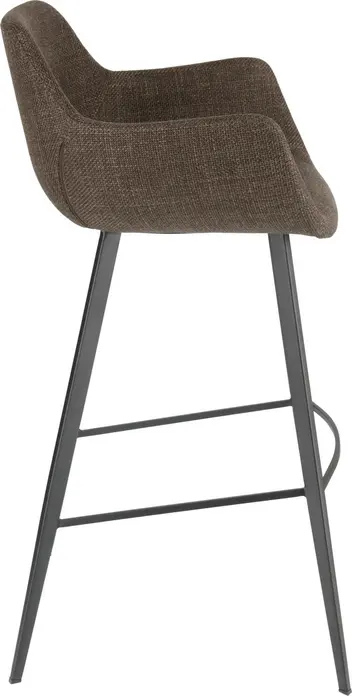 VEGA Limea Bar Stool with Armrests and Footrest, Polyester Fabric Seat, Powder-coated Metal Frame, 102 cm Height, 160 kg Max Load, Indoor Catering