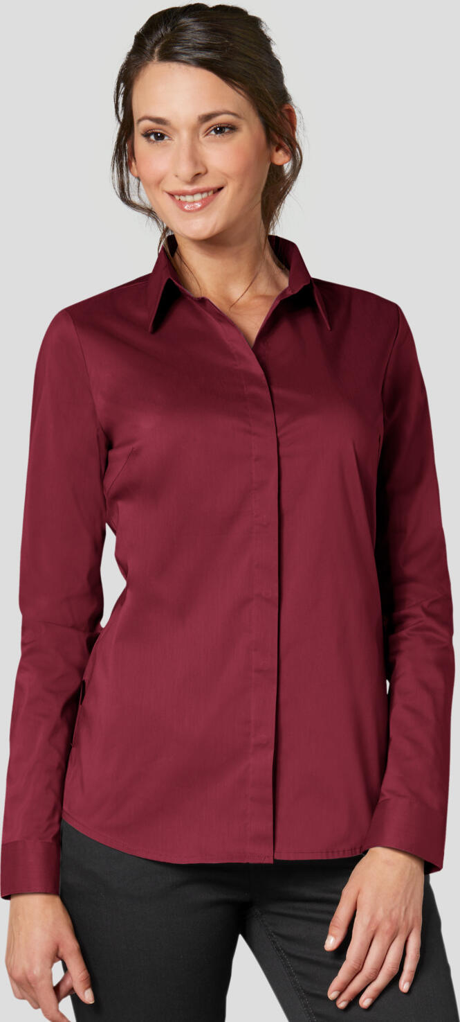 Jobeline Fiore Women's Long Sleeve Blouse, Cotton-Polyester Blend, Regular Fit, Concealed Button Placket, Easy-Care, OEKO-TEX Standard 100
