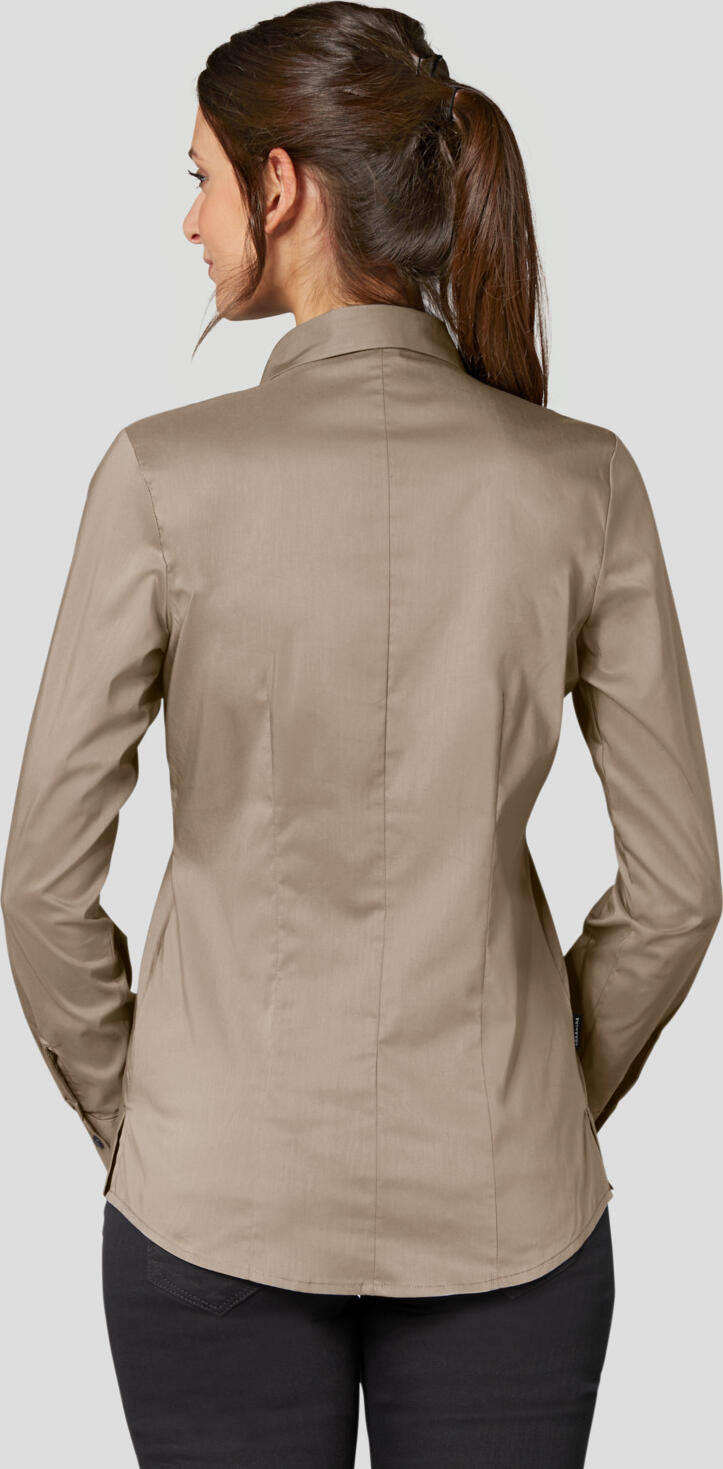 Jobeline Fiore Women's Long Sleeve Blouse, 67% Cotton 33% Polyester, Easy-Iron Regular Fit with Concealed Placket and Extra-Long Back