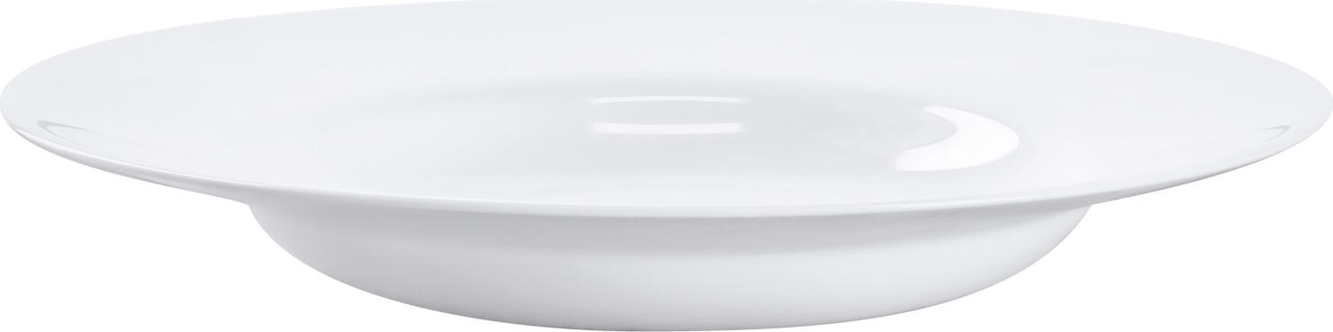 Bormioli Rocco Toledo Deep Plate, 24 cm White Tempered Opal Glass, Stackable, Dishwasher and Microwave Safe, Scratch Resistant