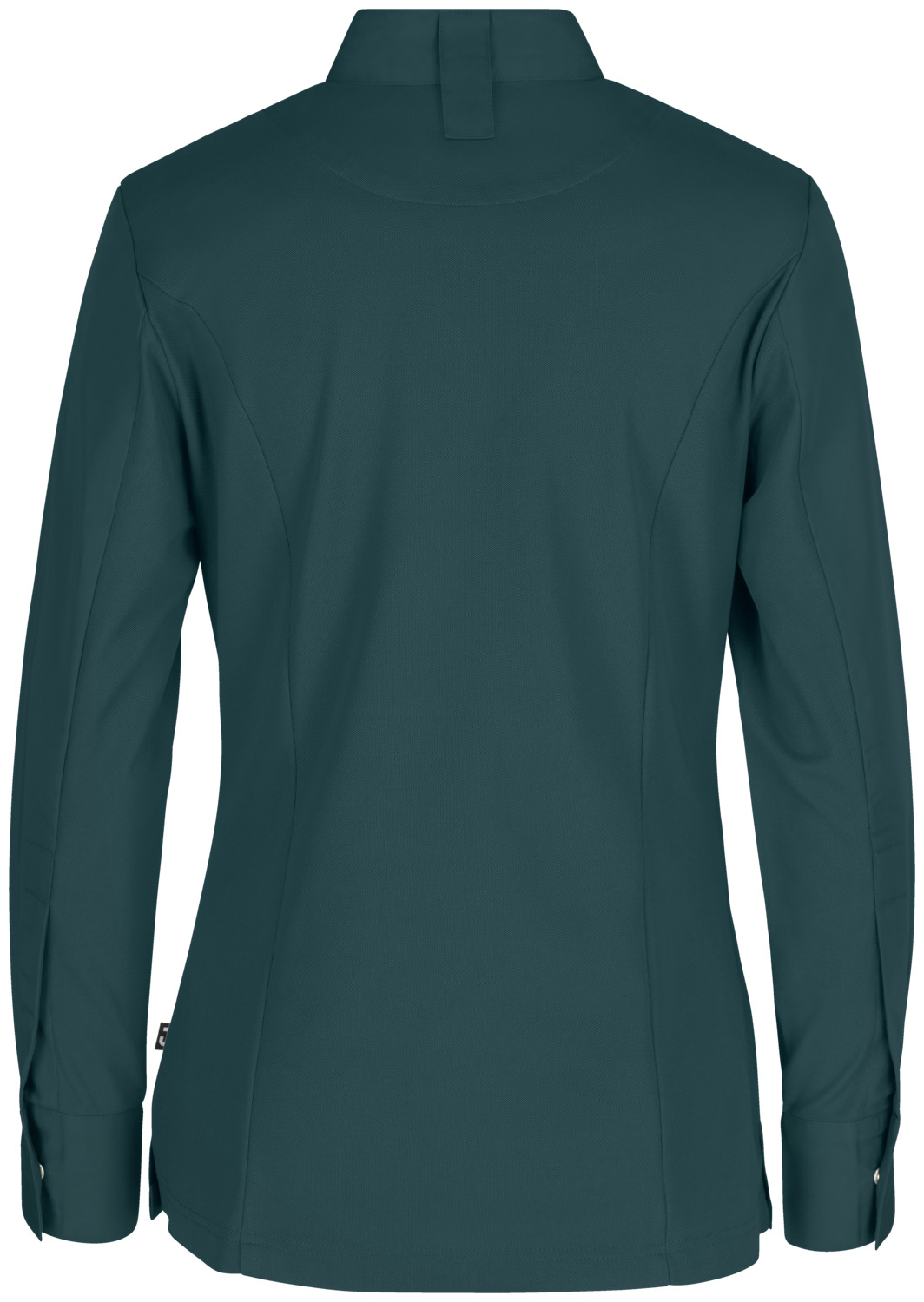 Jobeline Marco Women's Chef Jacket, Long-Sleeved, Polyester-Cotton Blend, Slim Fit, Breathable Pique Back, Petrol Green, OEKO-TEX Standard 100