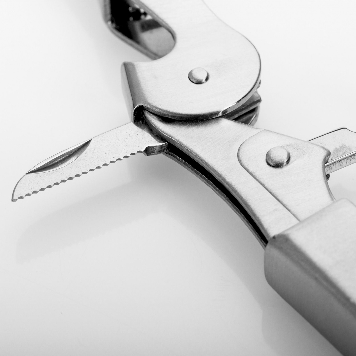 Westmark Kellnermesser Profi 60172270 Tirbuson Profesional 3-in-1, Deschisător de Sticle și Cutter pentru Folie, Oțel Inoxidabil, Argintiu, Made in Germany
