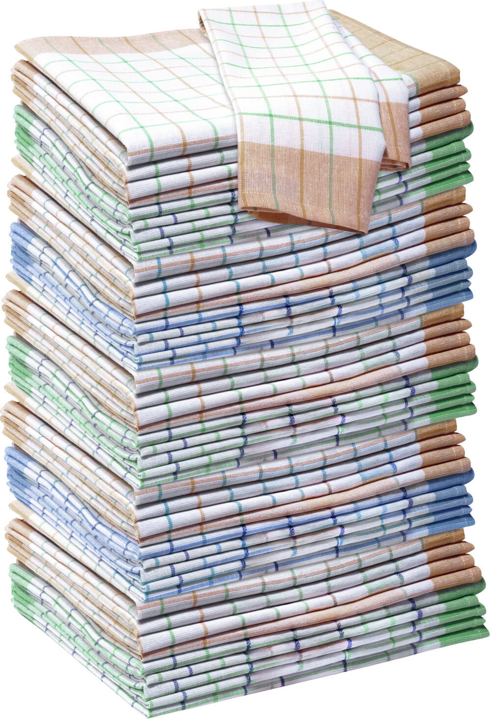 Prosoape de bucatarie PULSIVA Sylt, 100% bumbac, 50 x 70 cm, design carouri, multicolore, rezistente, certificate OEKO-TEX Standard 100, spalabile la 95 C