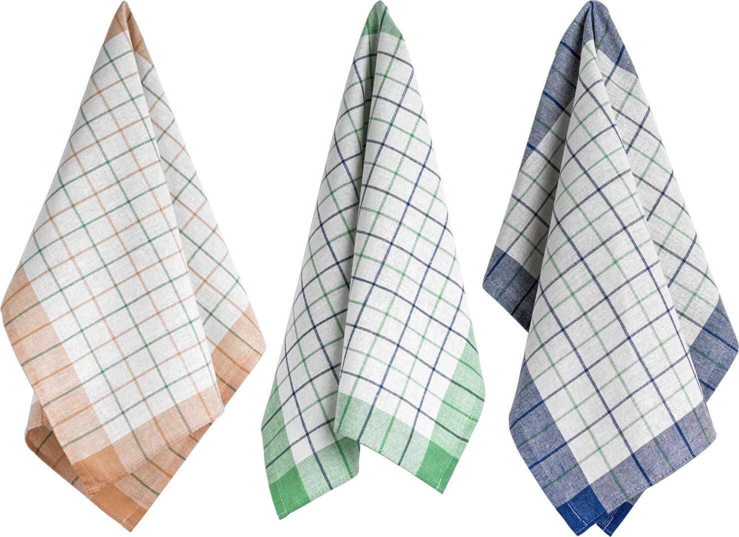 Prosoape de bucatarie PULSIVA Sylt, 100% bumbac, 50 x 70 cm, design carouri, multicolore, rezistente, certificate OEKO-TEX Standard 100, spalabile la 95 C