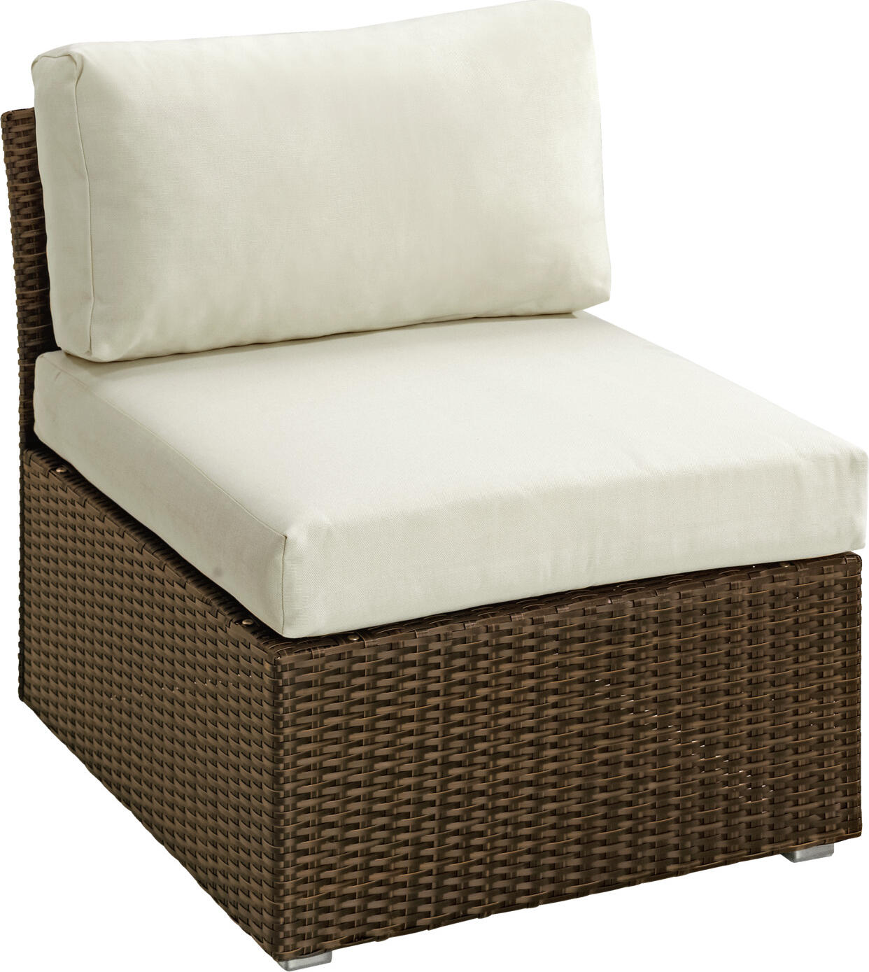 VEGA Combine Basic Element Lounge Module, Weather-Resistant Plastic Braid, Aluminum Frame, Stainless Steel 304, 70x70x32 cm, Tobacco