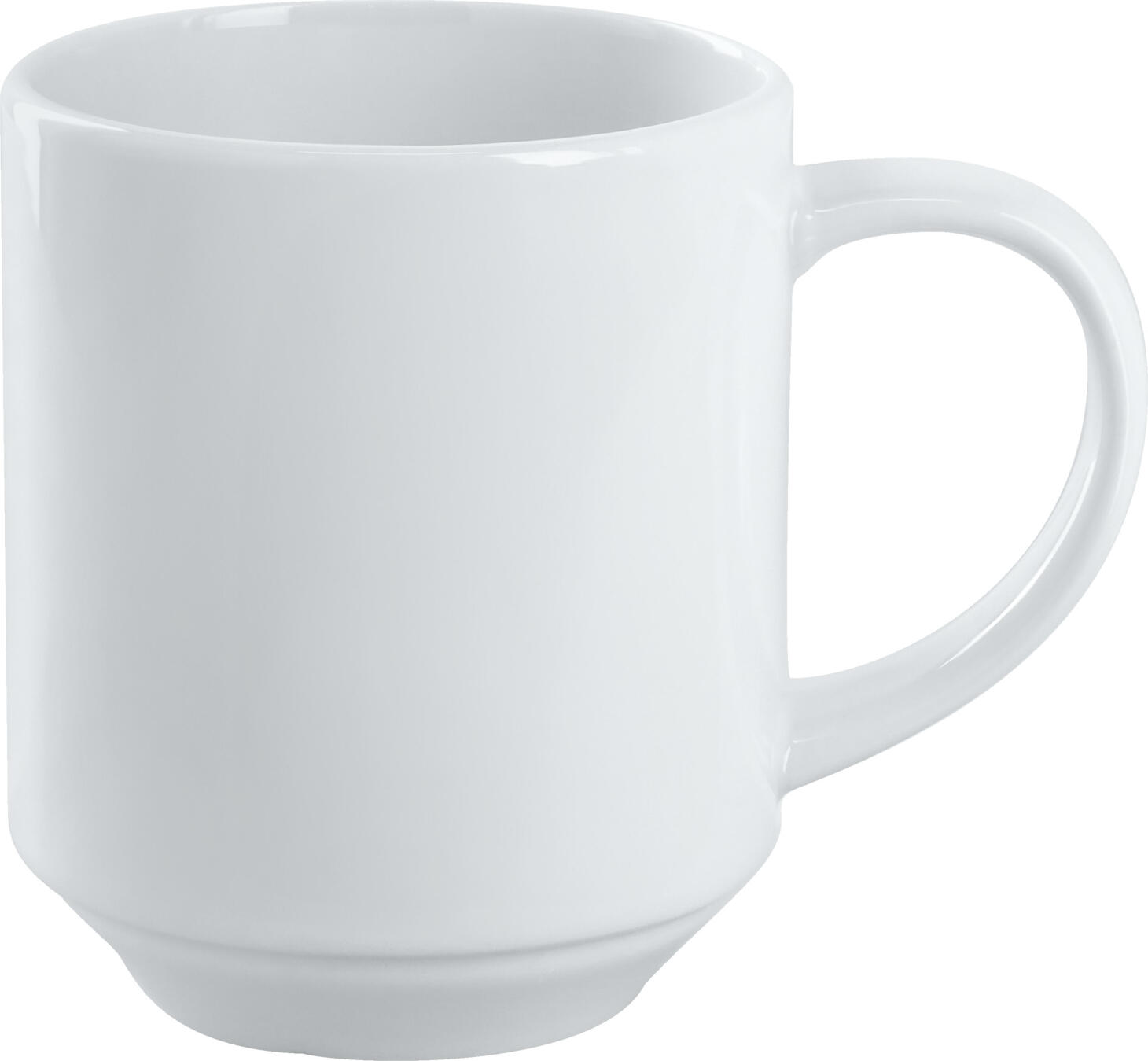 PULSIVA LUSINI Solutions GmbH Coffee mug Ronda Kaffeebecher Ronda Coffee mug Ronda; 300 ml, 7.2x9.5 cm (ØxH); white; round; 6 piece / pack Kaffeebecher Ronda; 300 ml, 7.2x9.5 cm (ØxH); weiß; rund; 6 Stück / Pack Classic, white crockery made of porcelain. With thin shards. With a smooth rim. Rim width of plate Ø 17 cm is approx. 1,7 cm.  All parts of the series are stackable, microwaveable and dishwasher safe. Weißer Becher aus Porzellan. Spülmaschinenfest und mikrowellengeeignet.