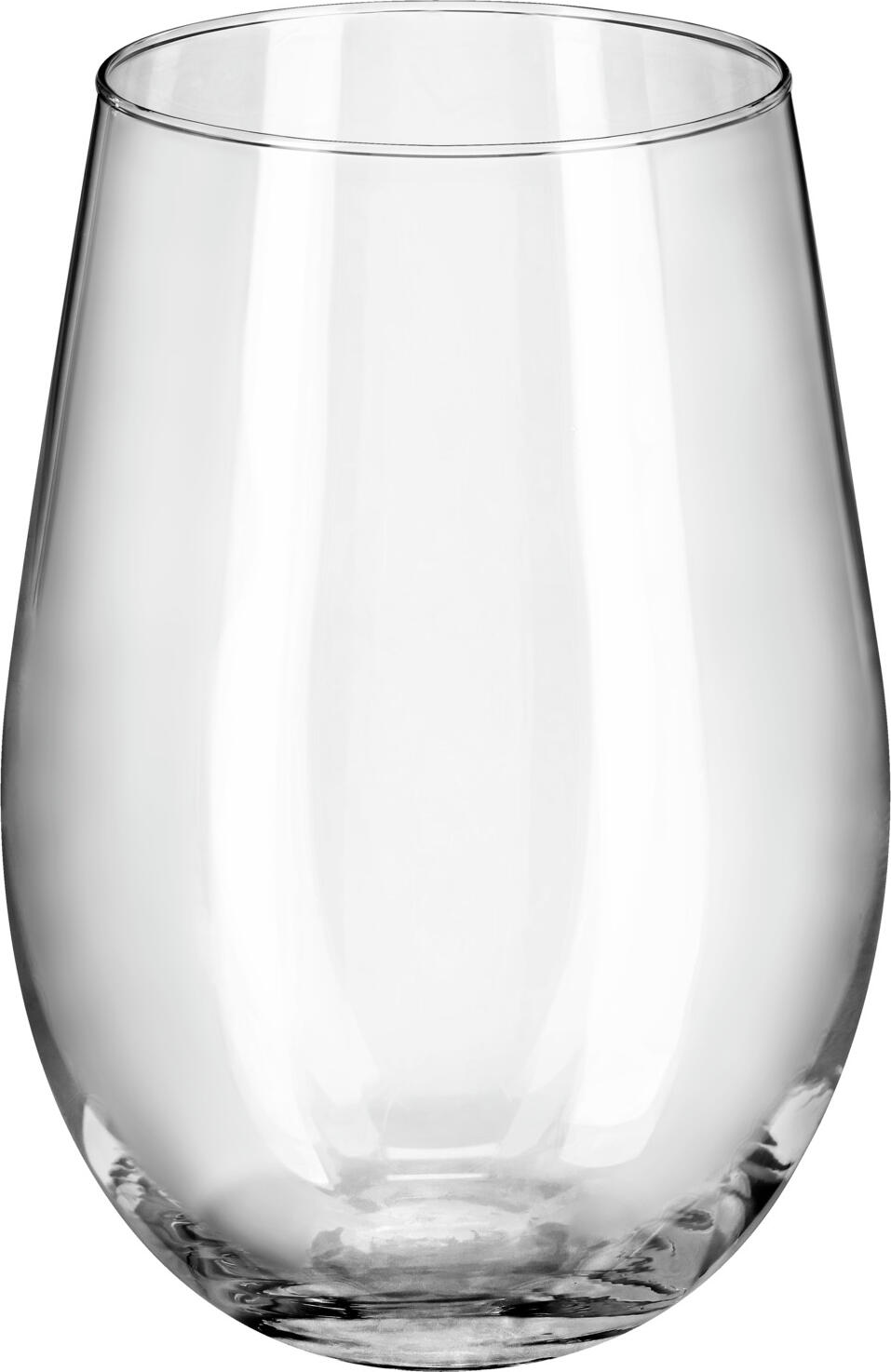 Krosno Krosno Glass S.A. Red wine glass Harmony Rotweinglas Harmony Red wine glass Harmony; 580 ml, 8.7x13.6 cm (ØxH); transparent; 6 piece / pack Rotweinglas Harmony; 580 ml, 8.7x13.6 cm (ØxH); transparent; 6 Stück / Pack Red wine glass without stem, also suitable for water and other cold drinks. Dishwasher safe. Rotweinglas ohne Stiel, auch für Wasser und andere Kaltgetränke geeignet. Spülmaschinenfest.