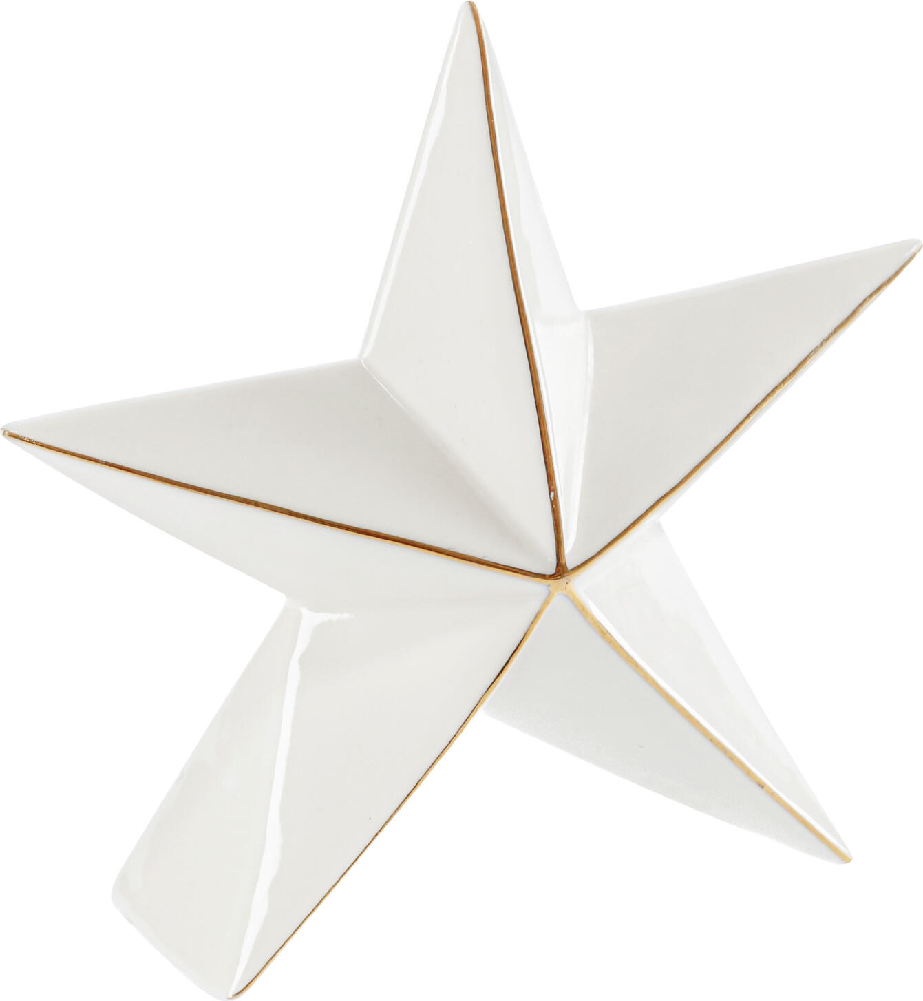 unknown LUSINI Solutions GmbH Decorative star Naomi Deko-Stern Naomi Decorative star Naomi; 12.6x5x11.7 cm (WxDxH); white/golden; 2 piece / pack Deko-Stern Naomi; 12.6x5x11.7 cm (BxTxH); weiß/gold; 2 Stück / Pack Decorative porcelain star with golden details. Dekostern aus Porzellan mit goldenen Details.