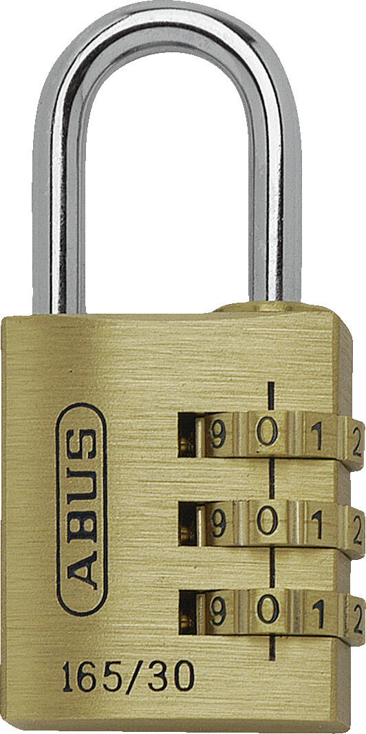 ABUS ABUS August Bremicker Söhne KG Number combination lock Zahlenkombinationsschloss Number combination lock; 3.1x1.5x6.5 cm (WxDxH); golden Zahlenkombinationsschloss; 3.1x1.5x6.5 cm (BxTxH); gold 4 mm thick wire ropes with 2 mm PVC sheathing and pressed loops at the ends. The galvanized connector allows you to connect several ropes together. Enter your personal code into the brass combination lock. Zahlenkombinationsschloss aus Messing. Passende Drahtseile und Verbindungsstücke gleich mitbestellen.