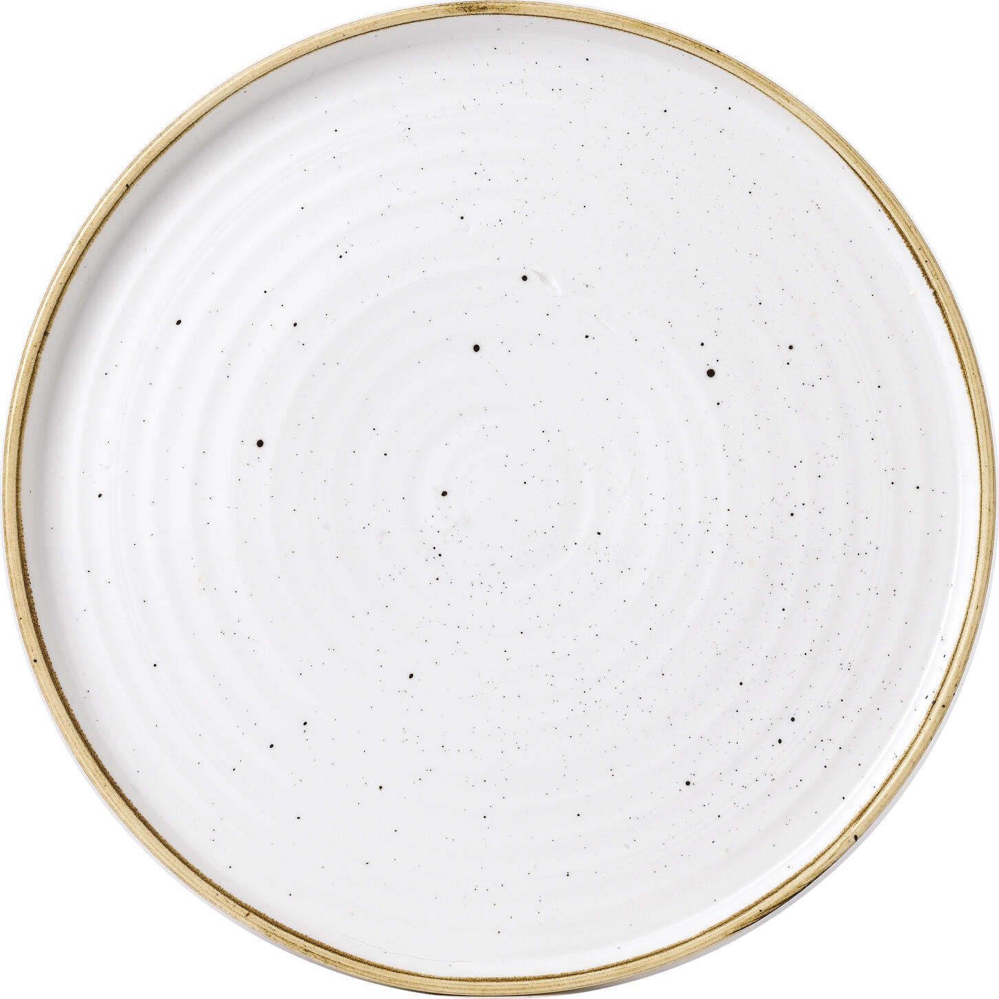 Churchill Stonecast Barley White Round Walled Plate, Super Vitrified Ceramic, Hand-Decorated Rustic Design, 27.5 cm