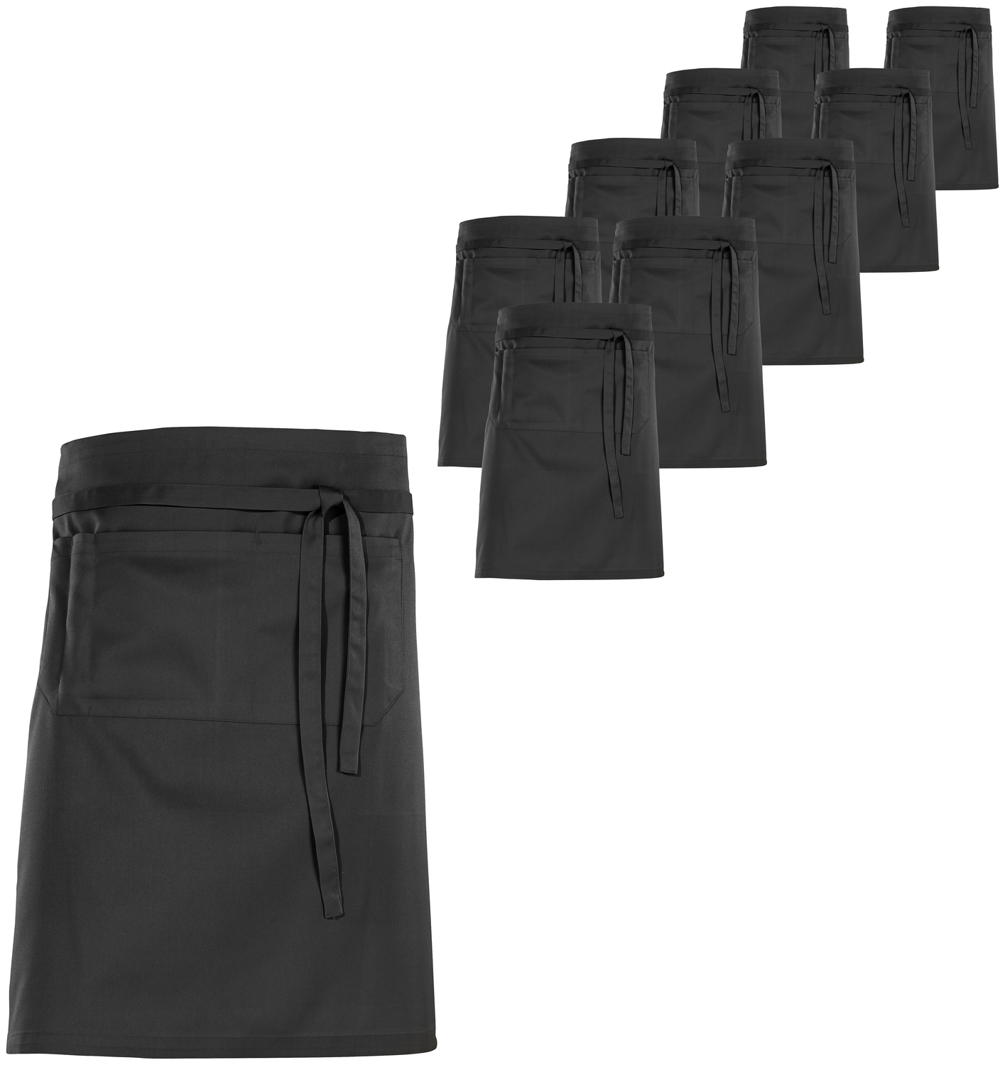 Jobeline Nando Waist Apron, 60x100 cm, Polyester-Cotton Blend, Black, with Front and Pen Pockets, OEKO-TEX Standard 100