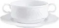 VEGA Minuett Porcelain Soup Cup, White, 300 ml, 10 cm Diameter, Filigree Relief Design, Dishwasher and Microwave Safe
