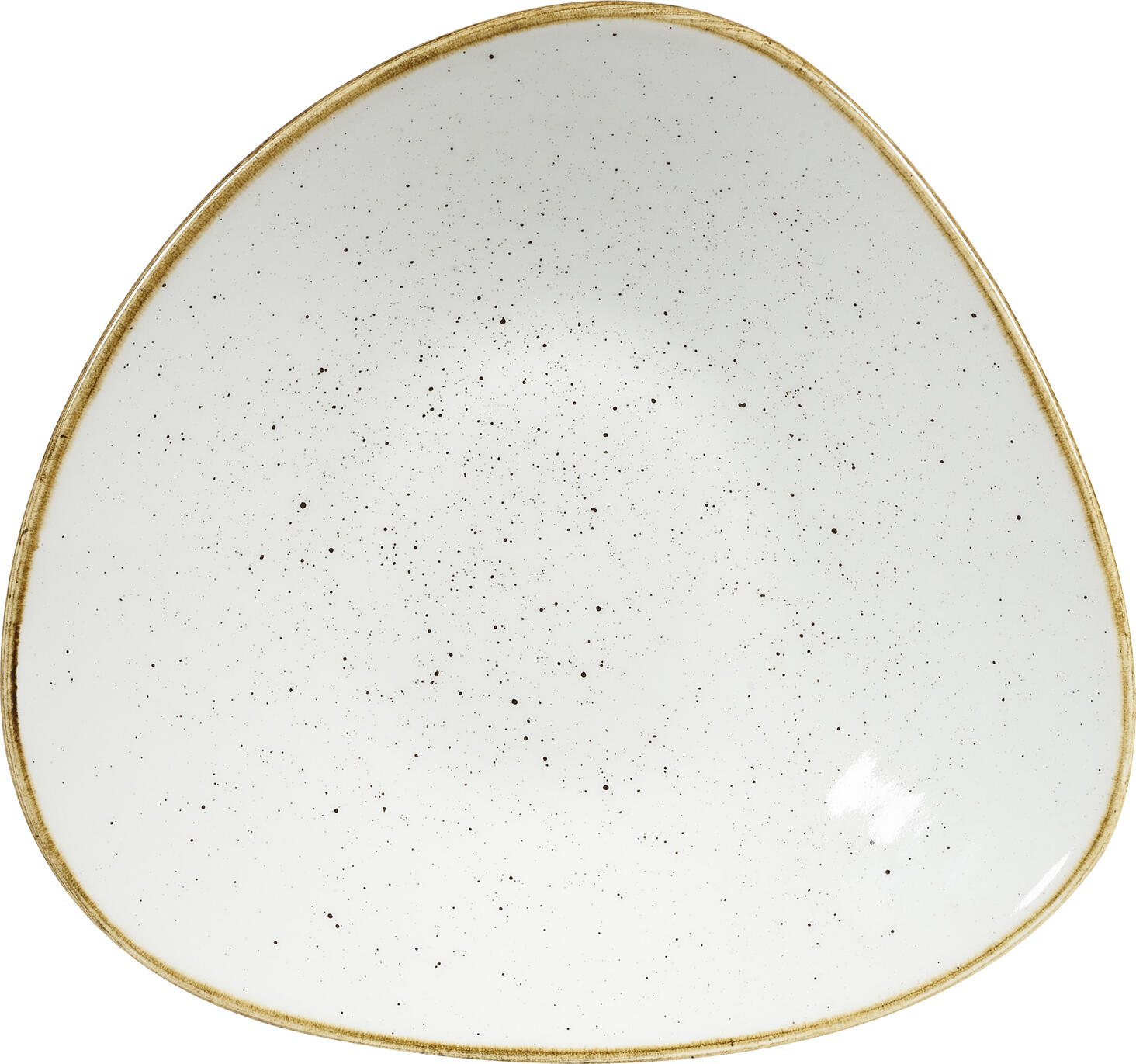 Churchill Stonecast Blueberry Triangular Bowl, 780ml Super Vitrified Porcelain, White-brown Hand-decorated Glaze, Professional Grade, 18.5x18.5cm