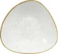 Churchill Stonecast Blueberry Triangular Bowl, 780ml Super Vitrified Porcelain, White-brown Hand-decorated Glaze, Professional Grade, 18.5x18.5cm