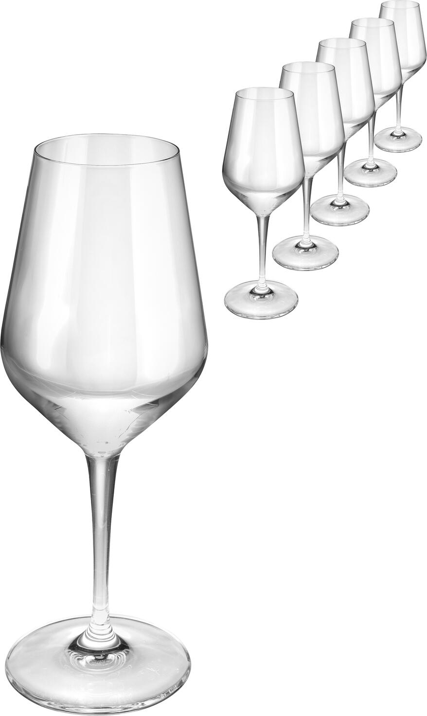 Set Pahare pentru Vin Alb Bormioli Rocco Electra, 370ml Cristal Star Glass fara Plumb, Inaltime 20.5cm, Rezistente la Spalat in Masina, Cod 1.92341