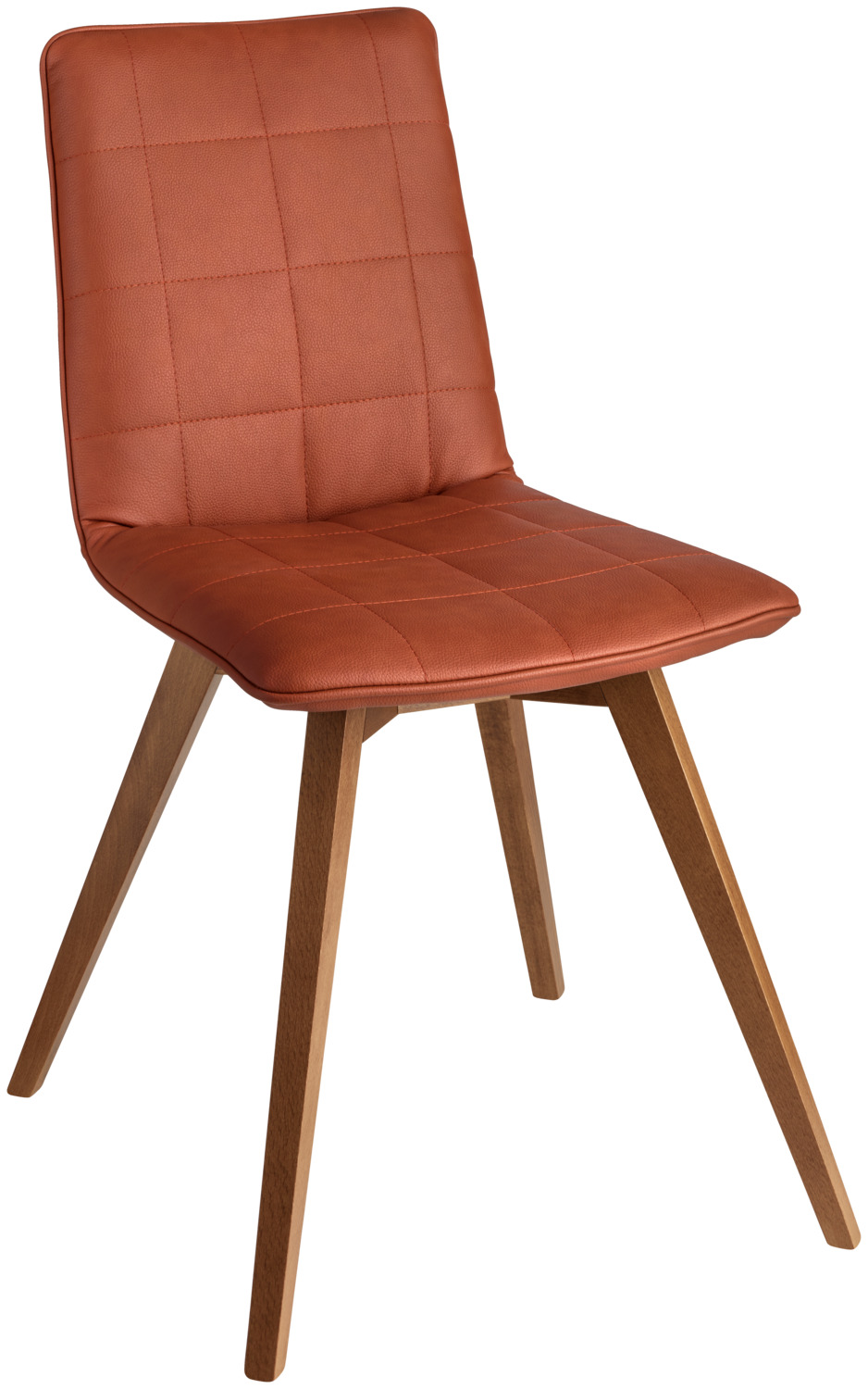 VEGA LUSINI Solutions GmbH Shell chair Milaria imitation leather, pack of 2 Schalenstuhl  Milaria Kunstleder, Gestell Holz Shell chair Milaria imitation leather, pack of 2; 60x51x88.5 cm (WxDxH); seat cognac, base walnut; 2 set / pack Schalenstuhl  Milaria Kunstleder, Gestell Holz; 60x51x88.5 cm (BxTxH); Sitz cognac, Gestell nussbaum; 2 Set(s) / Pack Elegant chair with upholstered seat shell made of imitation leather and a beech wood frame, colour lacquered. Stitching on the seat shell. Felt glides included. Easy to clean. Suitable for indoor use only. Simple assembly - mount the frame to the seat shells with four screws. Alternative chair glides available on request. Eleganter Stuhl mit gepolsterter Sitzschale aus Kunstleder und einem Stuhlgestell aus Buchenholz, farbig lackiert. Absteppungen an der Sitzschale. Inklusive Filzgleiter. Pflegeleicht. Nur für den Innenbereich geeignet. Einfache Montage - Gestell mit vier Schrauben an die Sitzschalen montieren. Alternative Stuhlgleiter auf Anfrage erhältlich.
