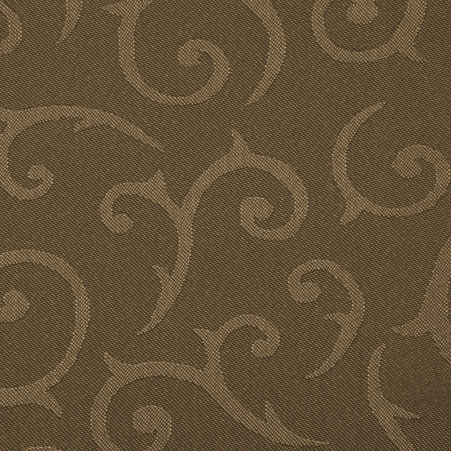 PULSIVA Mega Tablecloth by the Metre, 100% Polyester, 180 cm Width, Brown with Delicate Tendril Design, Silky Sheen, OEKO-TEX Standard 100