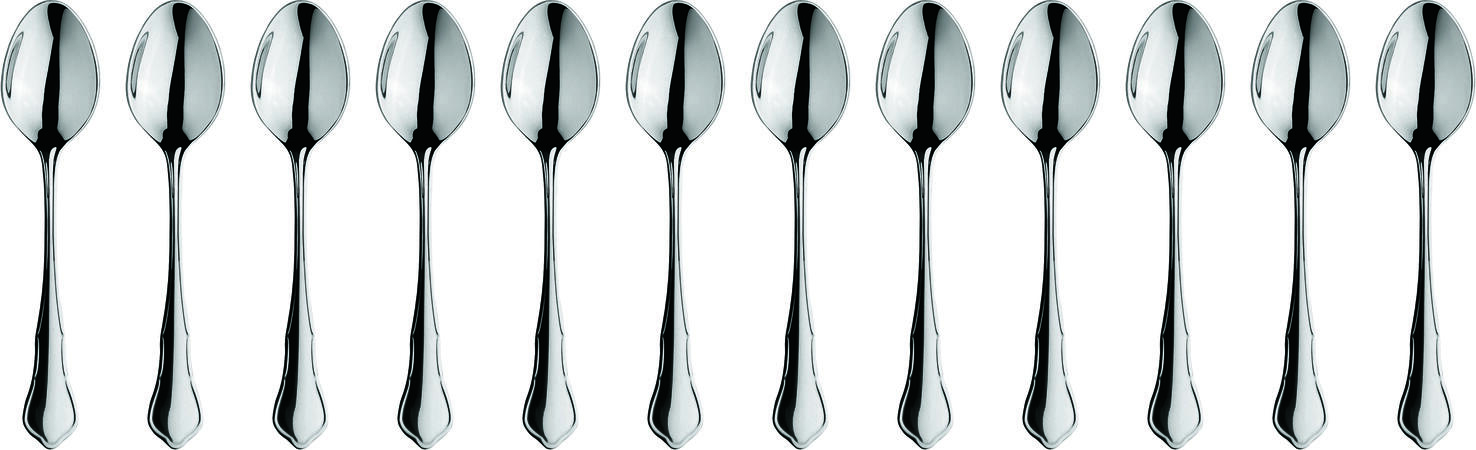 Lingura pentru espresso VEGA Chippendale, otel inoxidabil 18/10 chrome-nickel, finisaj oglinda, 11.2 cm, argintiu