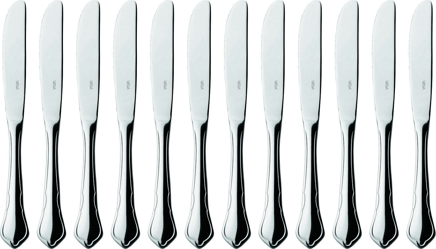 VEGA Chippendale Mini Knife, 13/0 Stainless Steel, 21 cm, Mirror Polished, Dishwasher Safe, Designer LUSINI Germany