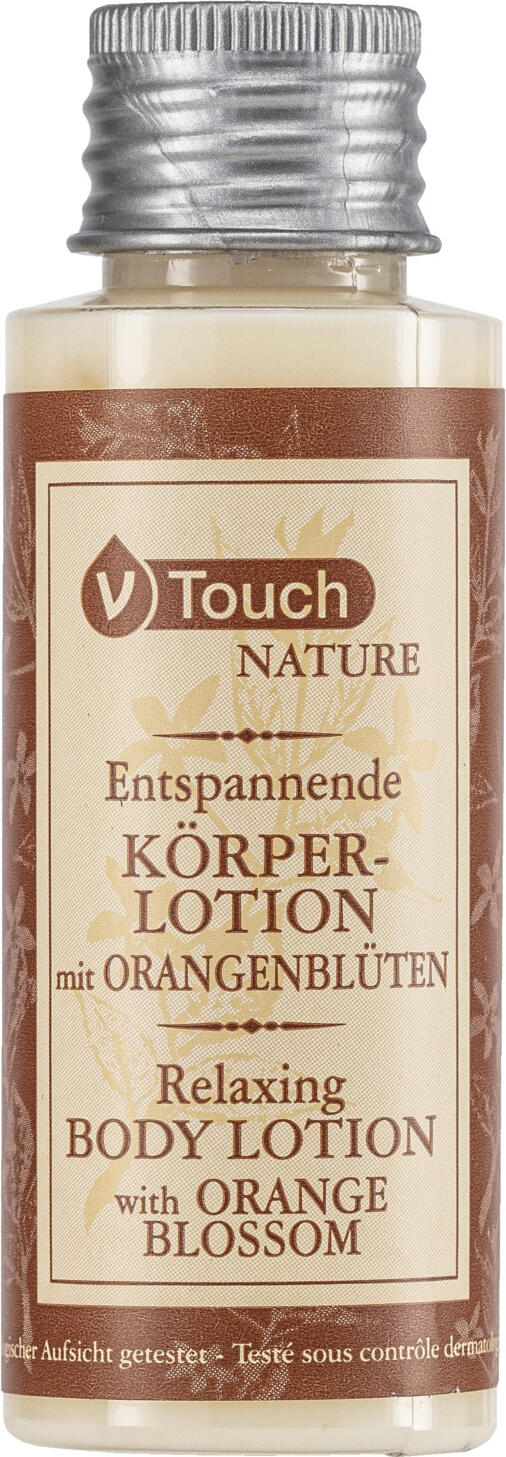 V-Touch LUSINI Solutions GmbH Hotel body lotion Nature Hotel Bodylotion Nature Hotel body lotion Nature; 40 ml; multicolored; 216 piece / pack Hotel Bodylotion Nature; 40 ml; mehrfarbig; 216 Stück / Pack Fragrant V-Touch Nature body lotion for relaxed care after showering or bathing. The liquid body lotion is easy to spread and is enriched with orange blossom extracts to provide the best care. The skin feels smooth and soft. Suitable for all skin types. With exquisite fragrance compositions of lemon, bergamot, mint, lily of the valley, pine, musk and patchouli. Dermatologically tested and pH-neutral. Supplied in 40 ml bottles with screw cap. The body lotion complements the V-Touch Nature hotel cosmetics series, order the matching V-Touch Nature bath/shower gel at the same time. Wohlduftende Körperlotion V-Touch Nature für eine entspannte Pflege nach dem Duschen oder Baden. Die flüssige Bodylotion lässt sich gut verteilen und ist mit Organgenblüten Extrakten angereichert, die für beste Pflege sorgen. Die Haut fühlt sich glatt und weich an. Für alle Hauttypen geeignet. Mit erlesenen Duftkompositionen von Zitronen, Bergamotte, Minze, Maiglöckchen, Pinie, Moschus und Patschuli. Dermatologisch getestet und pH-neutral. Lieferung in 40 ml-Flaschen mit Schraubverschluss. Die Bodylotion ergänzt die Hotelkosmetikserie V-Touch Nature, passendes Bade-/Duschgel V-Touch Nature gleich mitbestellen.
