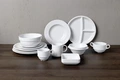 Pulsiva Stackora White Porcelain Flat Plate 27.5 cm, Stackable Round Dinner Plate with Reinforced Edges, Dishwasher and Microwave Safe