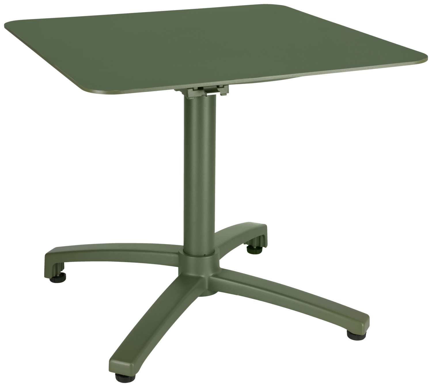 VEGA LUSINI Solutions GmbH Outdoor aluminum lounge table Taipa square Outdoor-Aluminium-Loungetisch Taipa quadratisch Outdoor aluminum lounge table Taipa square; 60x60x50 cm (LxWxH); Table top olive, base olive; round Outdoor-Aluminium-Loungetisch Taipa quadratisch; 60x60x50 cm (LxBxH); Platte oliv, Gestell oliv; rund High-quality aluminum lounge table with powder coating for outdoor use, with folding top. The material is particularly robust, rust-proof and UV-resistant. Thanks to the powder coating, the surface not only has an elegant look, but also increased scratch resistance and durability. Available in various colors and sizes. Hochwertiger Aluminium-Loungetisch mit Pulverbeschichtung für den Außenbereich, mit klappbarem Top. Das Material ist besonders robust, rostfrei und UV-beständig. Dank der Pulverbeschichtung überzeugt die Oberfläche nicht nur durch eine edle Optik, sondern auch durch erhöhte Kratzfestigkeit und Langlebigkeit. In verschiedenen Farben und Größen erhältlich.