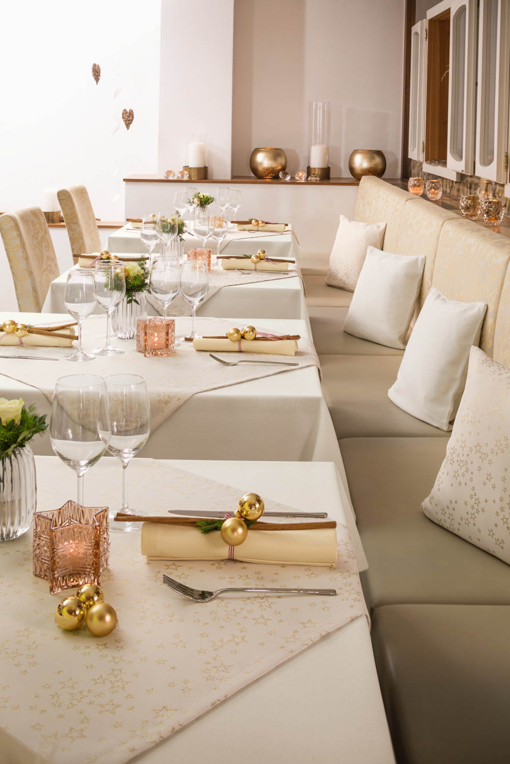 Erwin M. Lusini Nova Rectangular Tablecloth, 100% Polyester, 130 x 170 cm, Natural Mottled Look, OEKO-TEX Standard 100, Washable at 95C