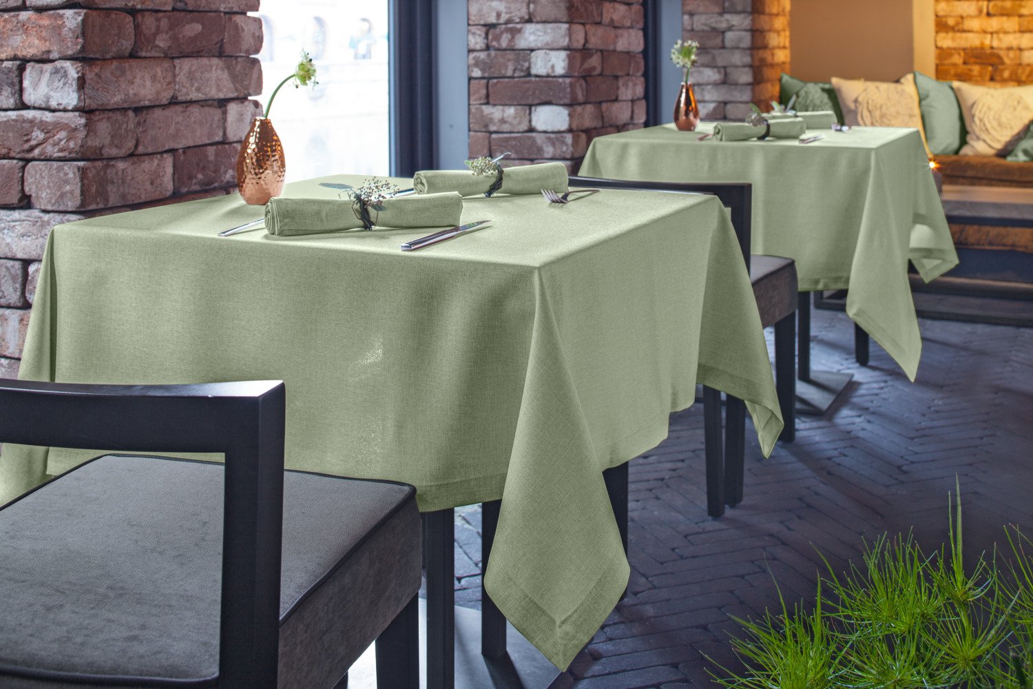 Erwin M. Lusini Nova Rectangular Tablecloth, 100% Polyester Linen-Look Fabric, 130 x 190 cm, OEKO-TEX Standard 100 Certified, Easy Care