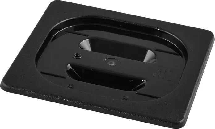VEGA GN Lid 1/6, Tritan Copolyester, Food Safe, Shockproof, Stackable, -40 to +90 °C, BPA-free, Dishwasher Safe, 17.6 x 16.2 cm, Black