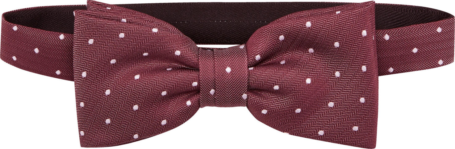 JOBELINE LUSINI Solutions GmbH Bow tie Dot Fliege Dot Bow tie Dot; bordeaux Fliege Dot; bordeaux 100% polyester. Not washable. Bow tie with a trendy dot pattern. 100 % Polyester. Nicht waschbar. Fliege mit trendigem Punktmuster.