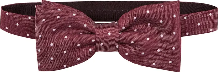 JOBELINE LUSINI Solutions GmbH Bow Tie, Dot Pattern, Bordeaux, 100% Polyester, Non-Washable Formal Accessory