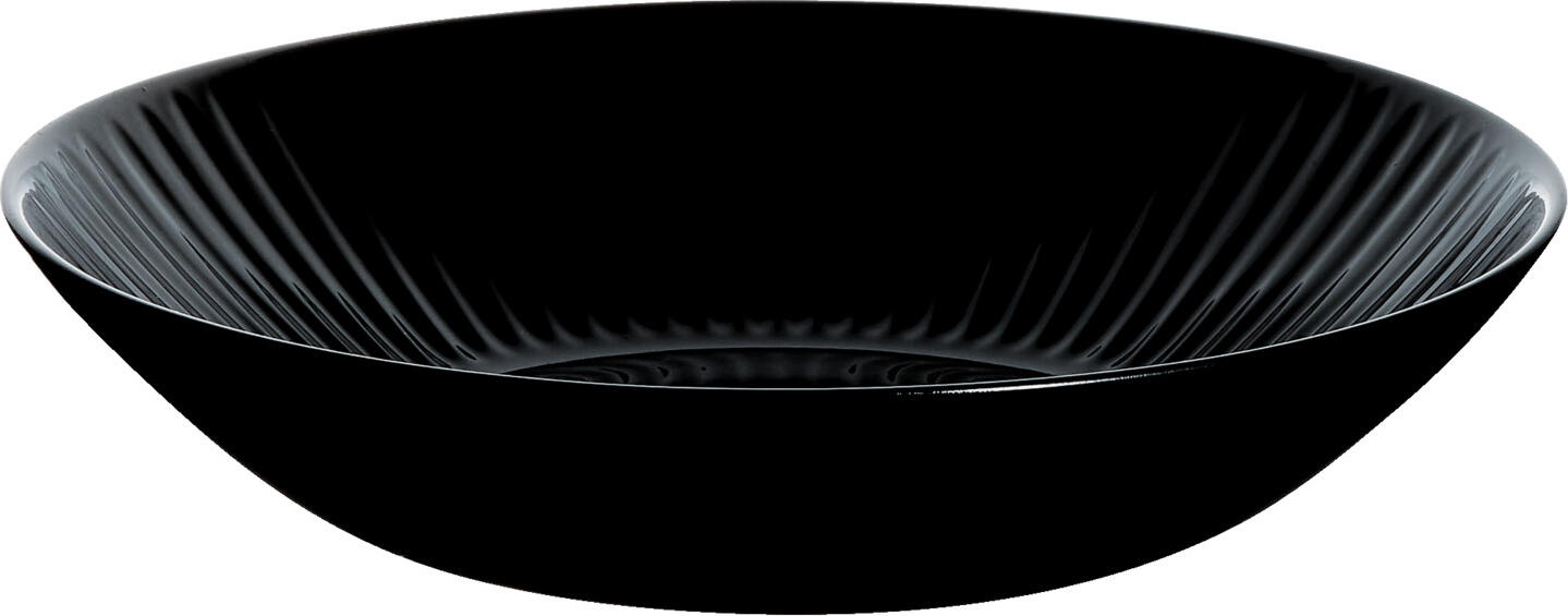 Luminarc Arc France SAS Plate Cottage deep Teller Cottage tief Plate Cottage deep; 780 ml, 20x4.2 cm (ØxH); black; round; 6 piece / pack Teller Cottage tief; 780 ml, 20x4.2 cm (ØxH); schwarz; rund; 6 Stück / Pack Deep plate made of tempered glass. Stackable, dishwasher safe and microwaveable. Tiefer Teller aus Hartglas. Stapelbar, spülmaschinenfest und mikrowellengeeignet.
