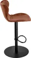 Scaun Bar VEGA Dallas, Piele Ecologica Cognac Vintage, Baza Otel Vopsit Electrostatic Negru Mat, Reglabil Gas Lift 85-110 cm, Rotire 360 Grade