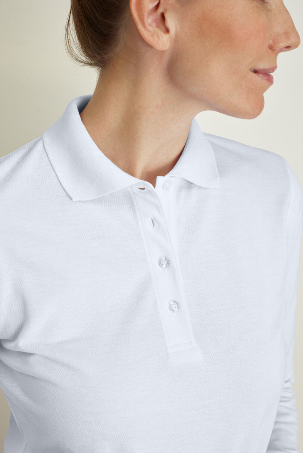 Jobeline Fly Women's Long Sleeve Polo Shirt, 65% Polyester 35% Cotton Superwash Quality, Three-Button Placket, OEKO-TEX Standard 100