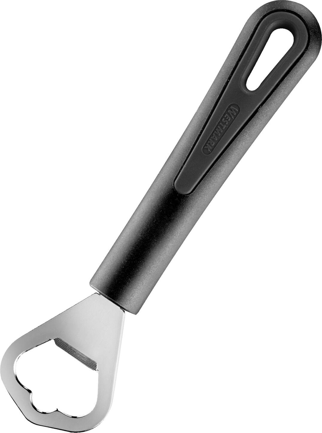 Westmark Westmark GmbH Bottle opener Gentle Flaschenöffner Gentle Bottle opener Gentle; 17 cm (L); black Flaschenöffner Gentle; 17 cm (L); schwarz Robust bottle opener. Functional part made of strong nickel-plated steel. Handle length 12 cm. Not suitable for dishwasher. Robuster Flaschenöffner. Funktionsteil aus starkem Stahl vernickelt. Grifflänge 12 cm. Nicht spülmaschinengeeignet.